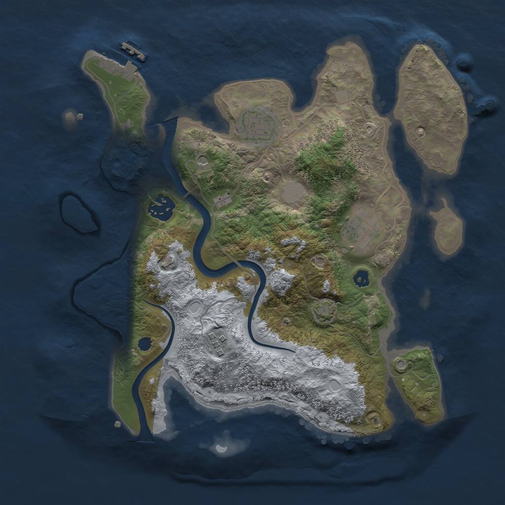 Rust Map: Procedural Map, Size: 3000, Seed: 837786536, 8 Monuments