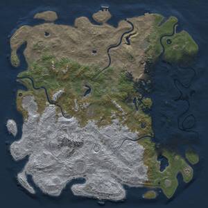Thumbnail Rust Map: Procedural Map, Size: 5899, Seed: 2147483647, 17 Monuments