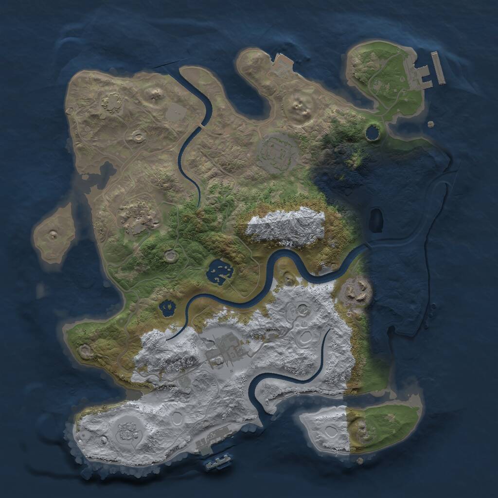 Rust Map: Procedural Map, Size: 3000, Seed: 98627, 11 Monuments