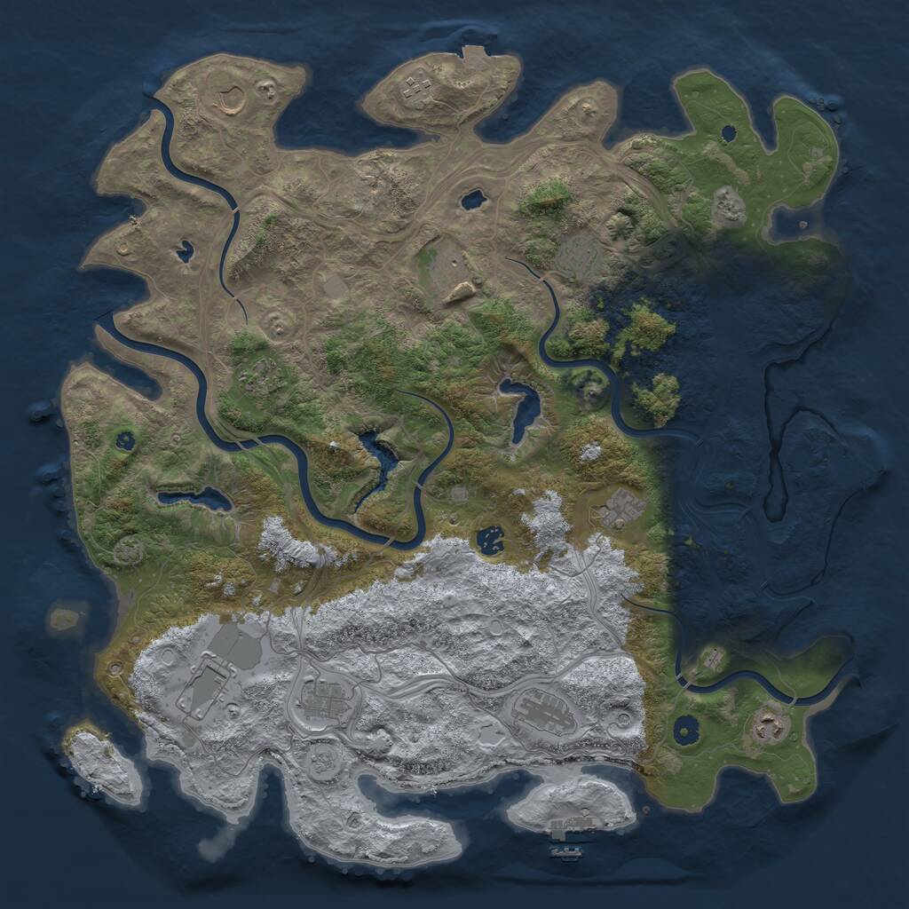 Rust Map: Procedural Map, Size: 4750, Seed: 566967345, 17 Monuments