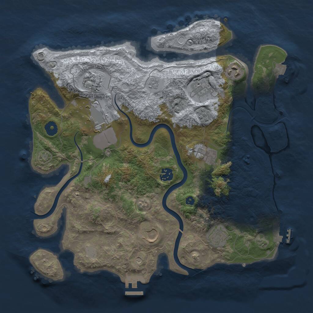 Rust Map: Procedural Map, Size: 3500, Seed: 138964431, 15 Monuments