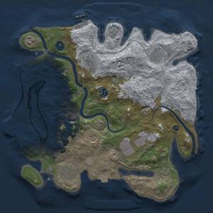 Thumbnail Rust Map: Procedural Map, Size: 3500, Seed: 1906132641, 14 Monuments
