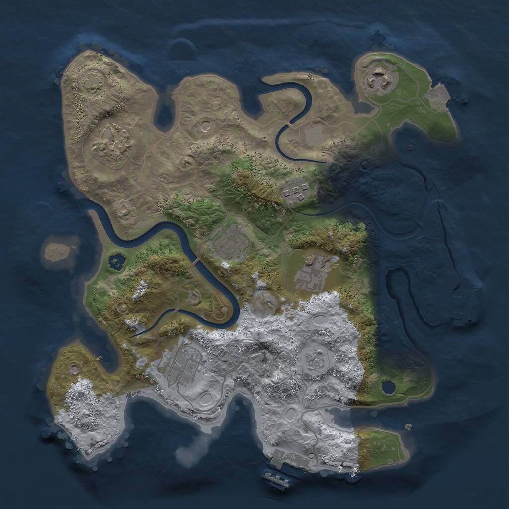 Rust Map: Procedural Map, Size: 3000, Seed: 566967345, 12 Monuments