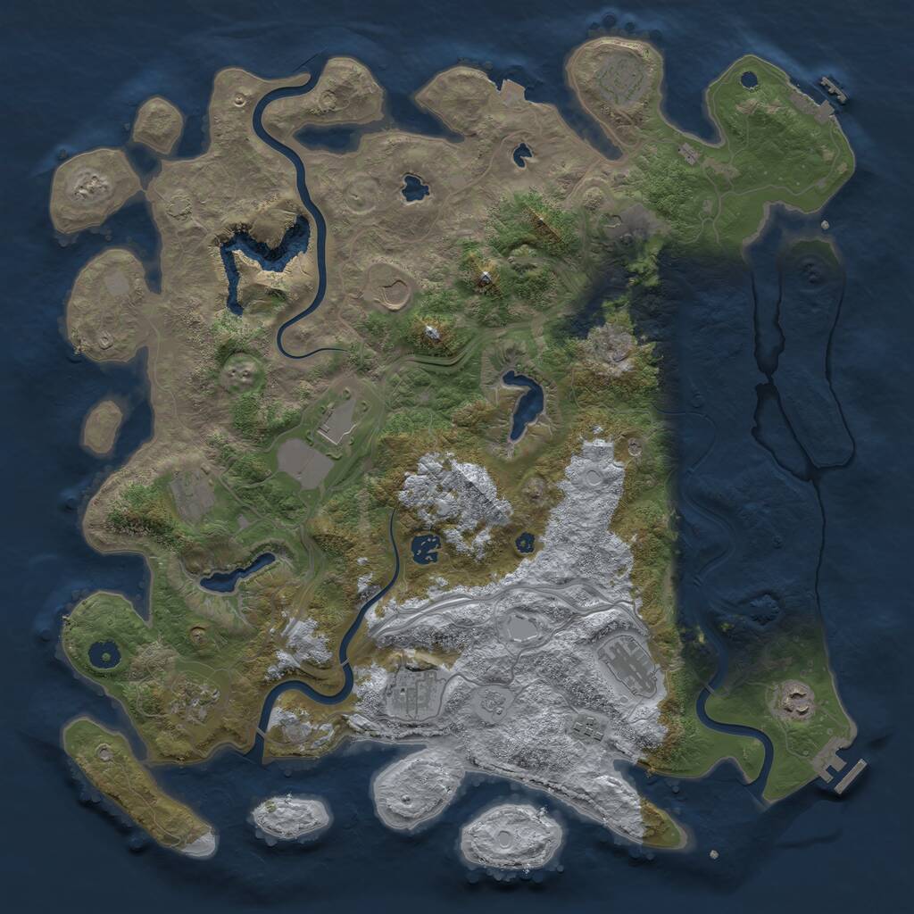 Rust Map: Procedural Map, Size: 4500, Seed: 15764412, 17 Monuments