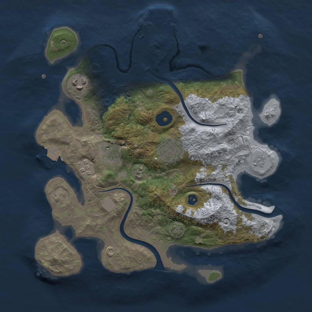 Rust Map: Procedural Map, Size: 3000, Seed: 41299, 9 Monuments