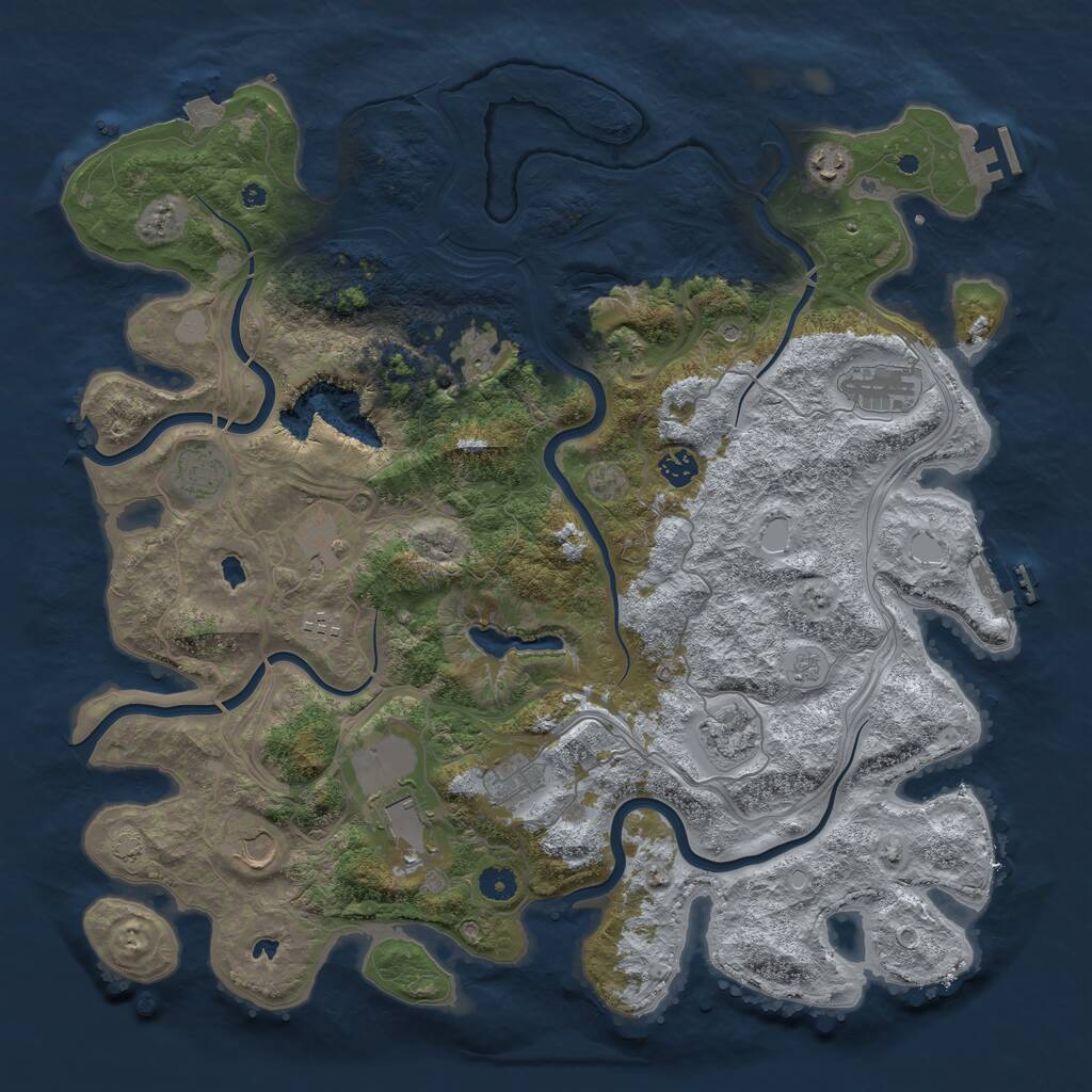 Rust Map: Procedural Map, Size: 4500, Seed: 7298, 17 Monuments