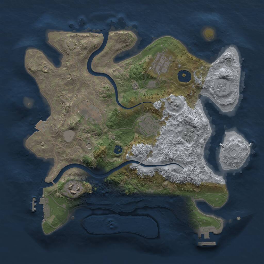 Rust Map: Procedural Map, Size: 3000, Seed: 64268, 11 Monuments