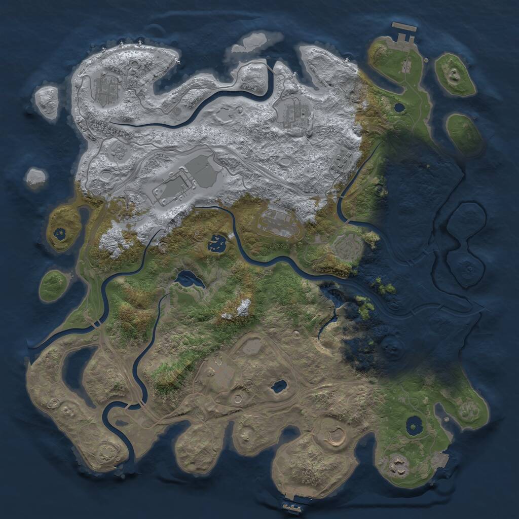 Rust Map: Procedural Map, Size: 4250, Seed: 1704911884, 17 Monuments