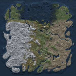 Thumbnail Rust Map: Procedural Map, Size: 6000, Seed: 707471969, 17 Monuments