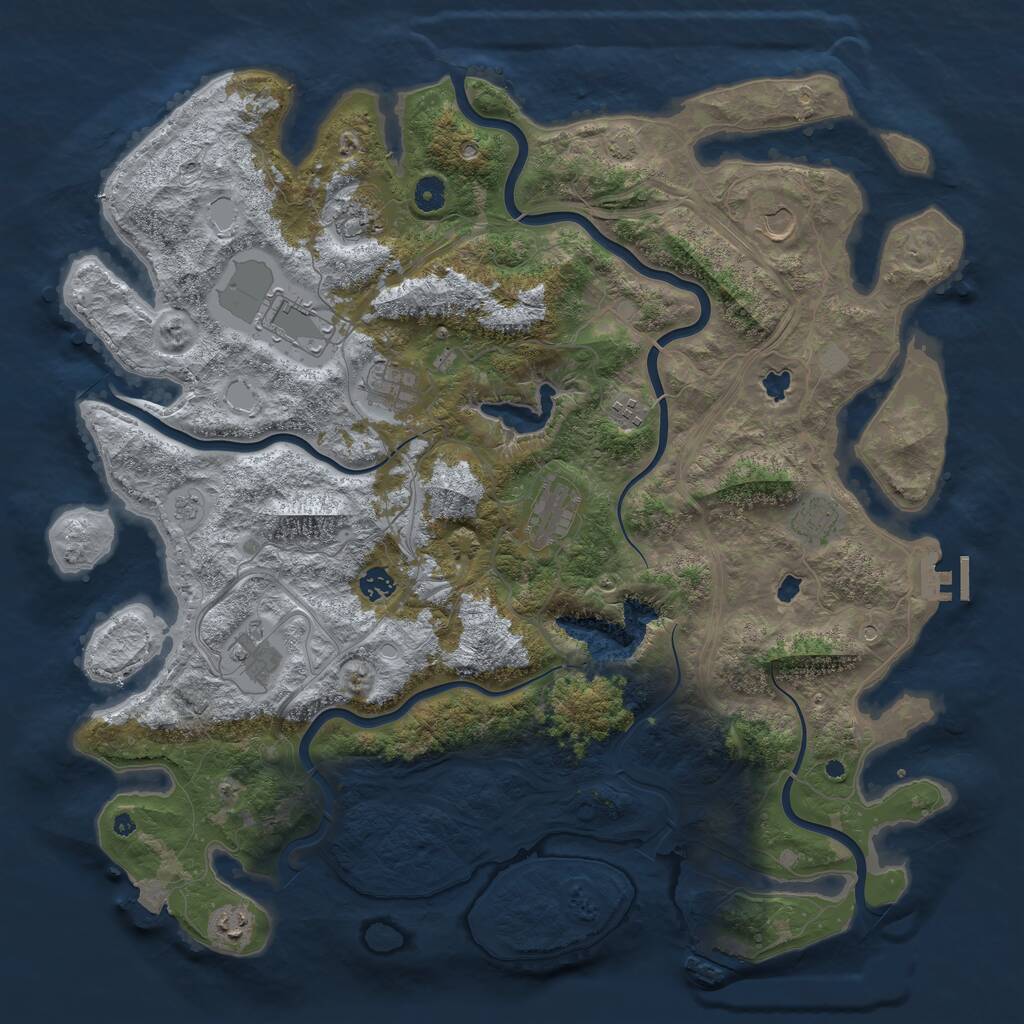 Rust Map: Procedural Map, Size: 4600, Seed: 45700, 16 Monuments