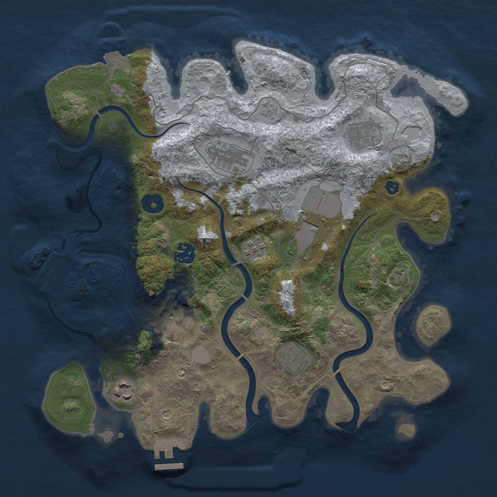 Rust Map: Procedural Map, Size: 3500, Seed: 87583452, 14 Monuments