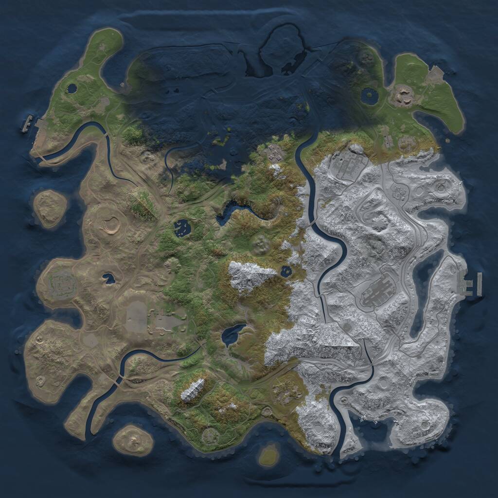 Rust Map: Procedural Map, Size: 4250, Seed: 1856974631, 16 Monuments
