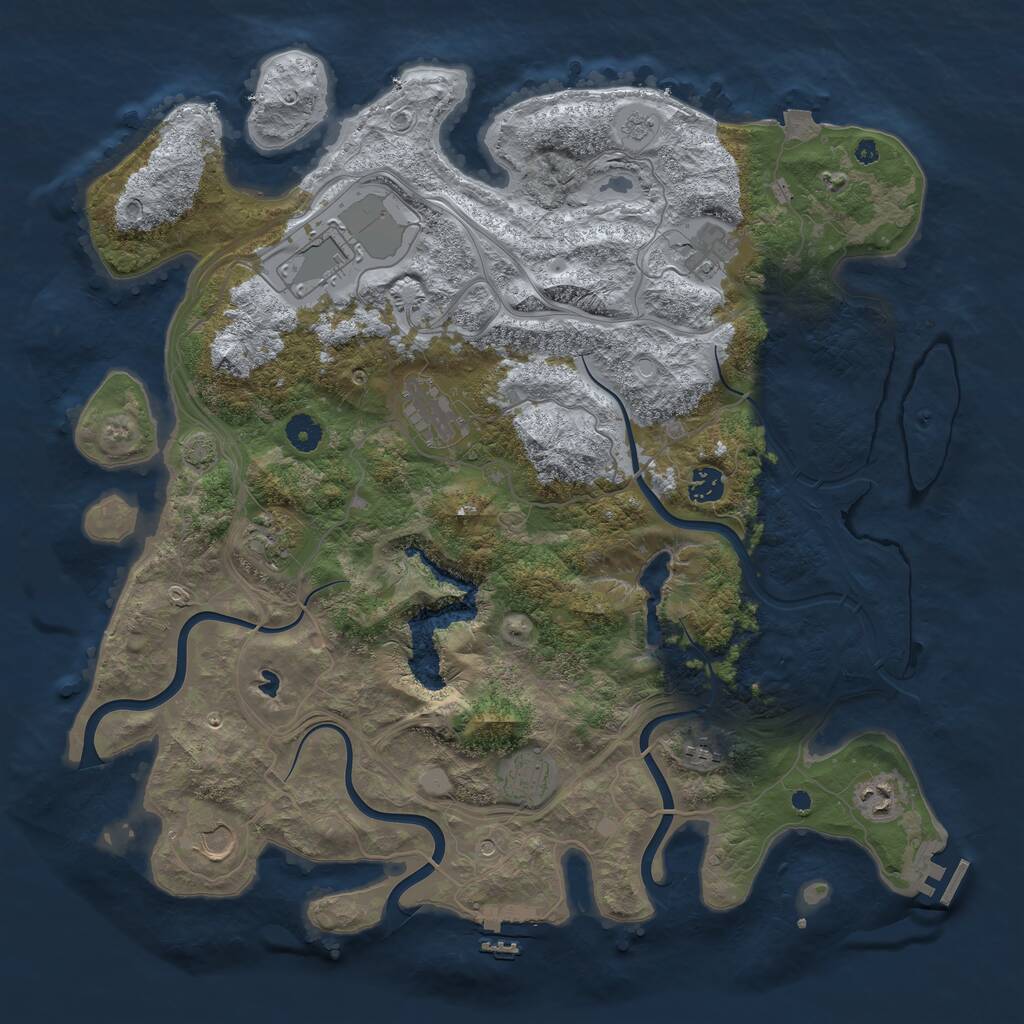 Rust Map: Procedural Map, Size: 4250, Seed: 1320257581, 15 Monuments