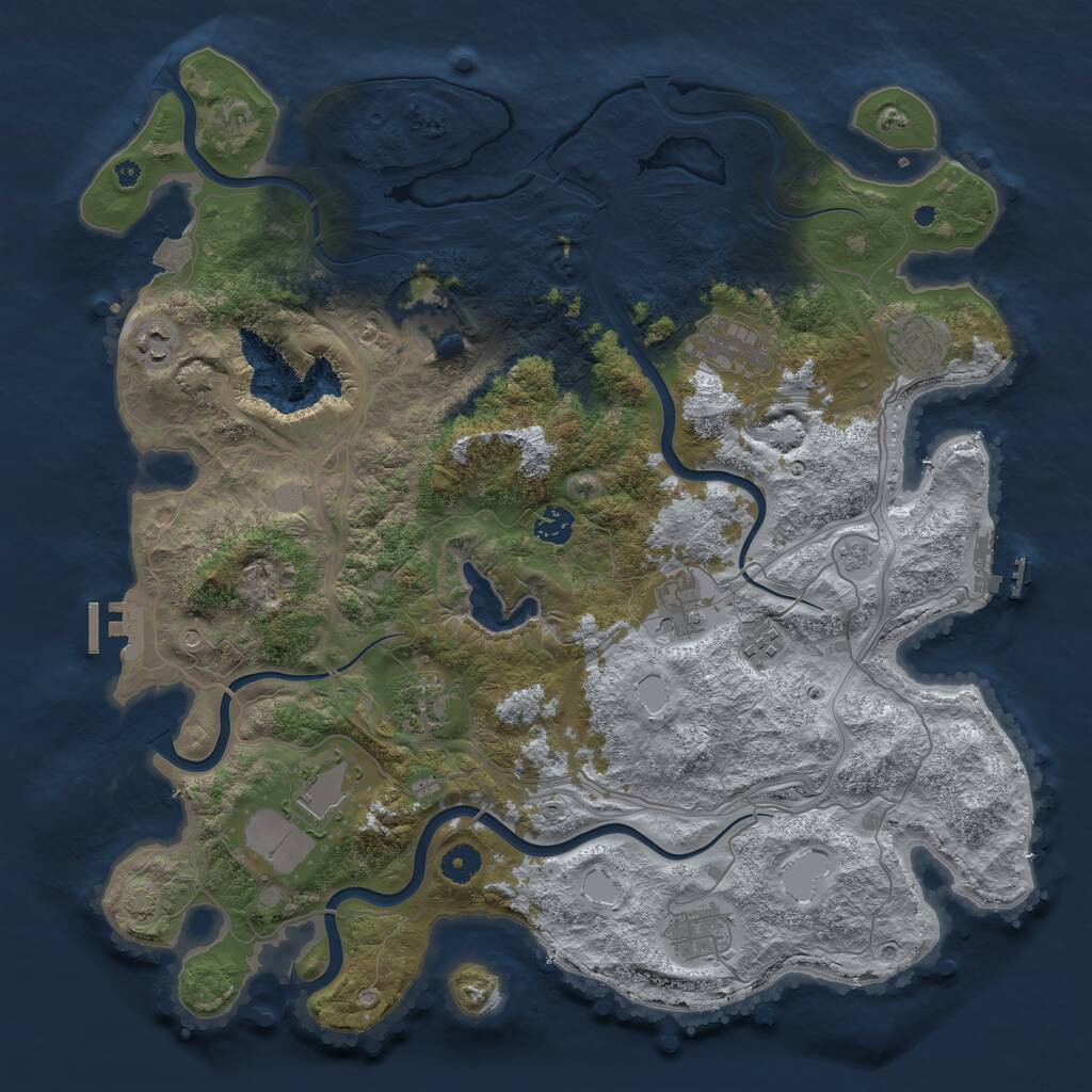 Rust Map: Procedural Map, Size: 4250, Seed: 1700054638, 16 Monuments