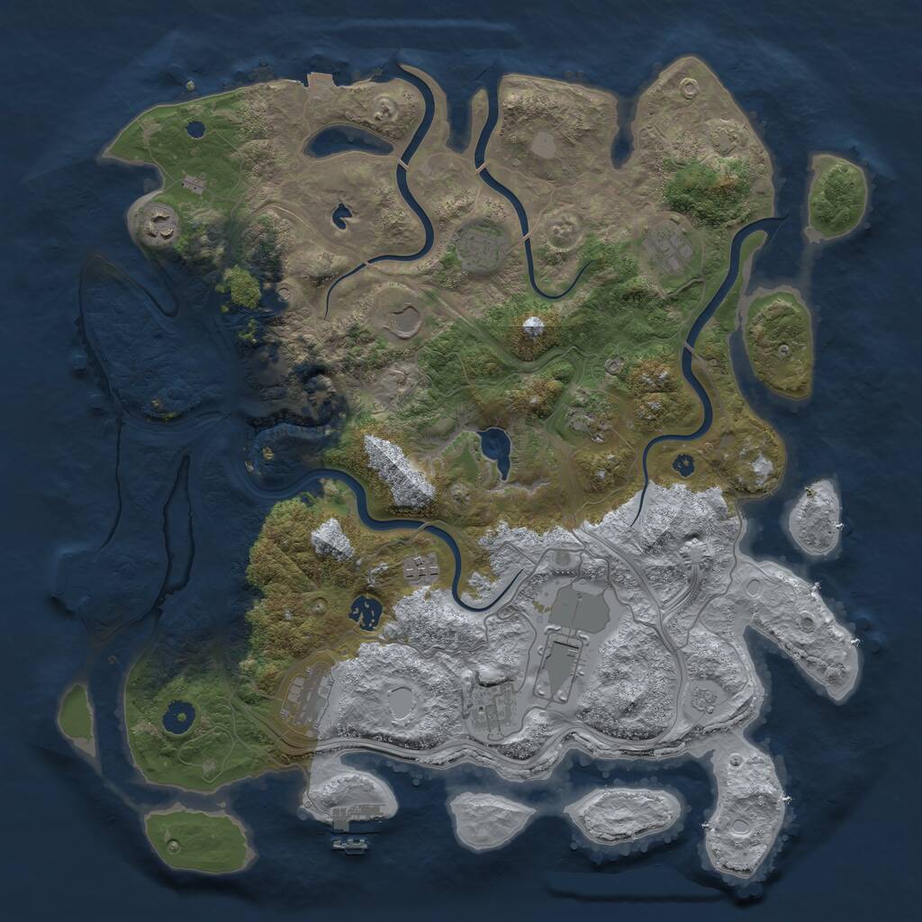 Rust Map: Procedural Map, Size: 4250, Seed: 1616424370, 16 Monuments