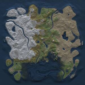 Thumbnail Rust Map: Procedural Map, Size: 4500, Seed: 802614599, 16 Monuments