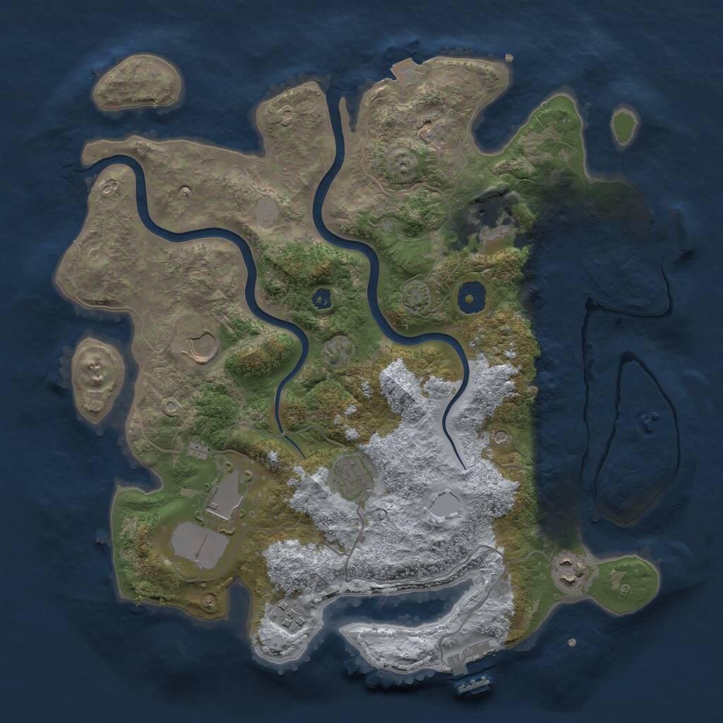 Rust Map: Procedural Map, Size: 3500, Seed: 260944920, 11 Monuments