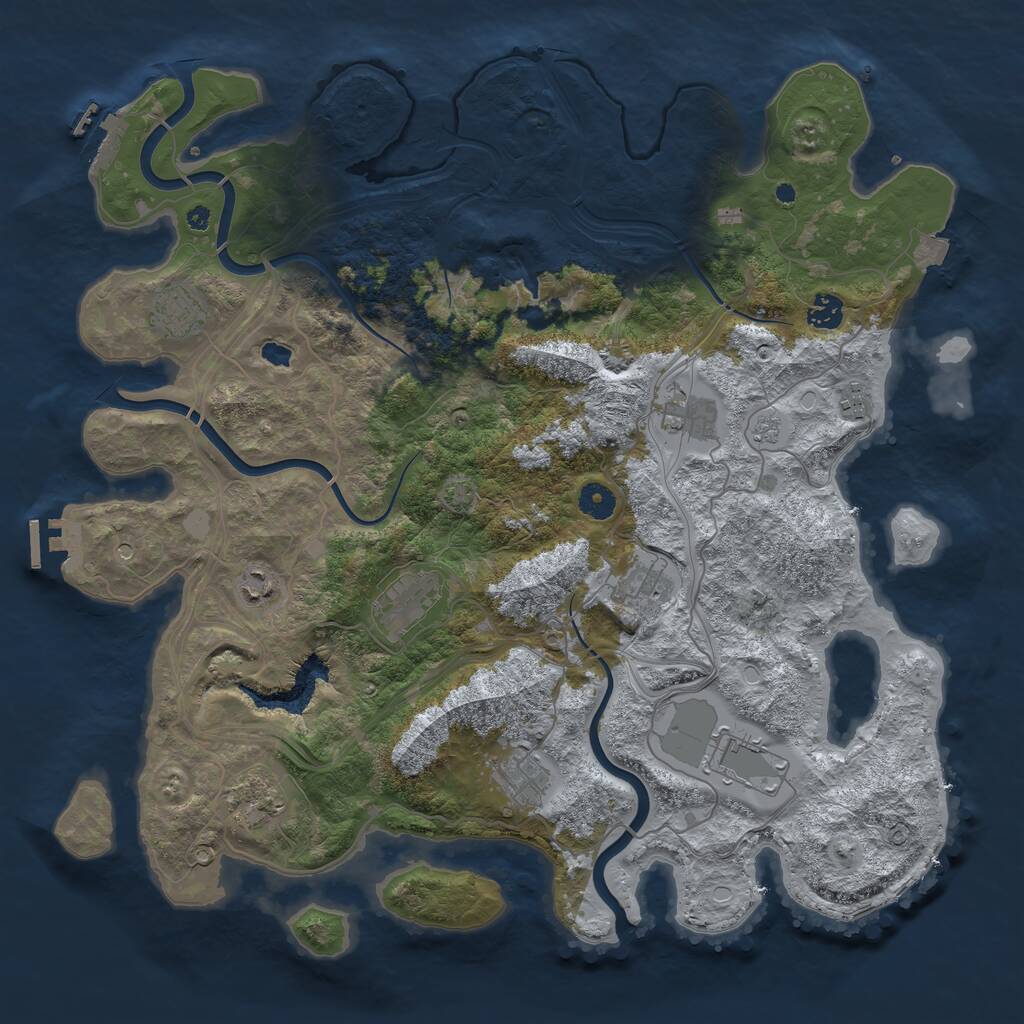 Rust Map: Procedural Map, Size: 4250, Seed: 172154371, 16 Monuments