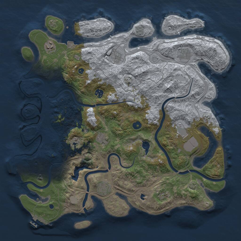 Rust Map: Procedural Map, Size: 4250, Seed: 446666425, 15 Monuments