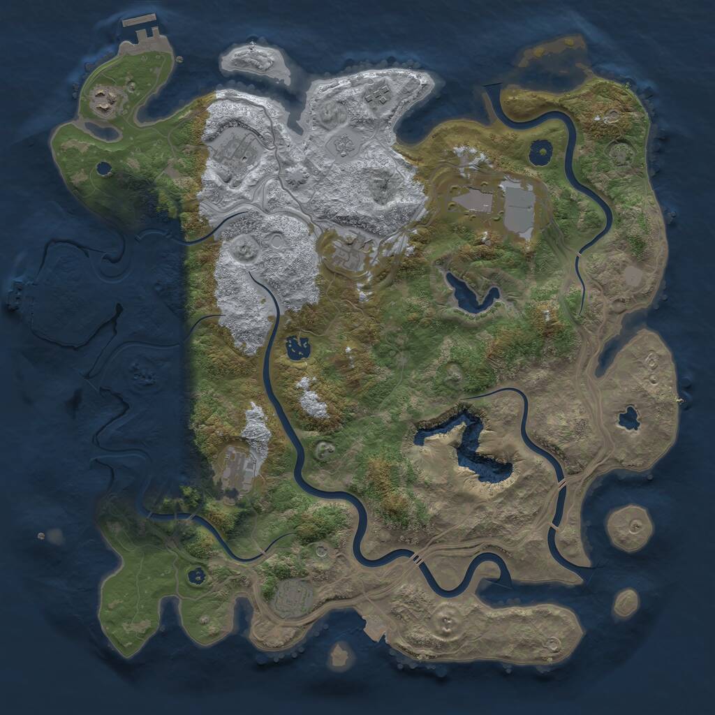 Rust Map: Procedural Map, Size: 4250, Seed: 807777946, 14 Monuments