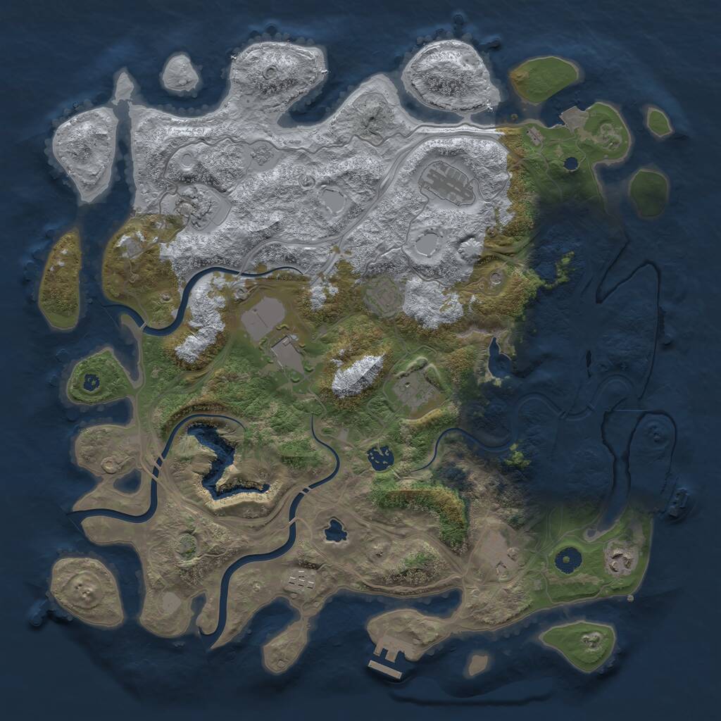 Rust Map: Procedural Map, Size: 4250, Seed: 316635417, 15 Monuments
