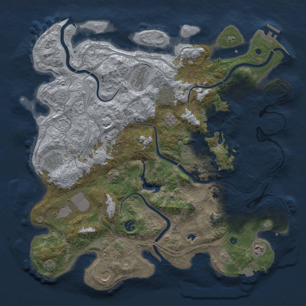 Rust Map: Procedural Map, Size: 4250, Seed: 220053686, 16 Monuments