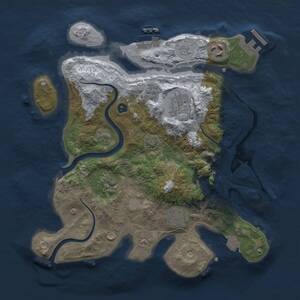 Thumbnail Rust Map: Procedural Map, Size: 3000, Seed: 378457719, 11 Monuments