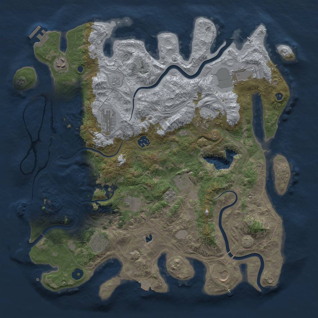 Rust Map: Procedural Map, Size: 4250, Seed: 752697392, 16 Monuments