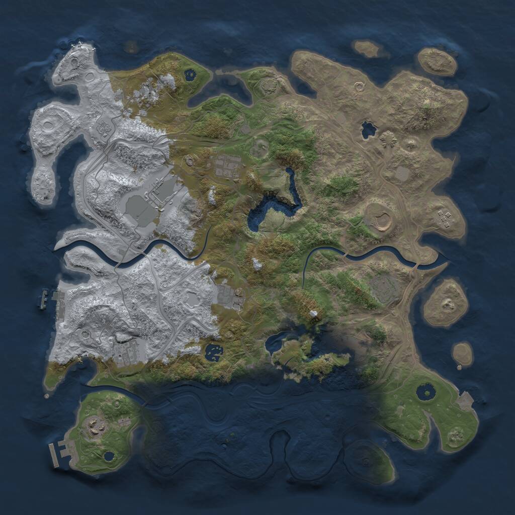 Rust Map: Procedural Map, Size: 4250, Seed: 957046270, 17 Monuments