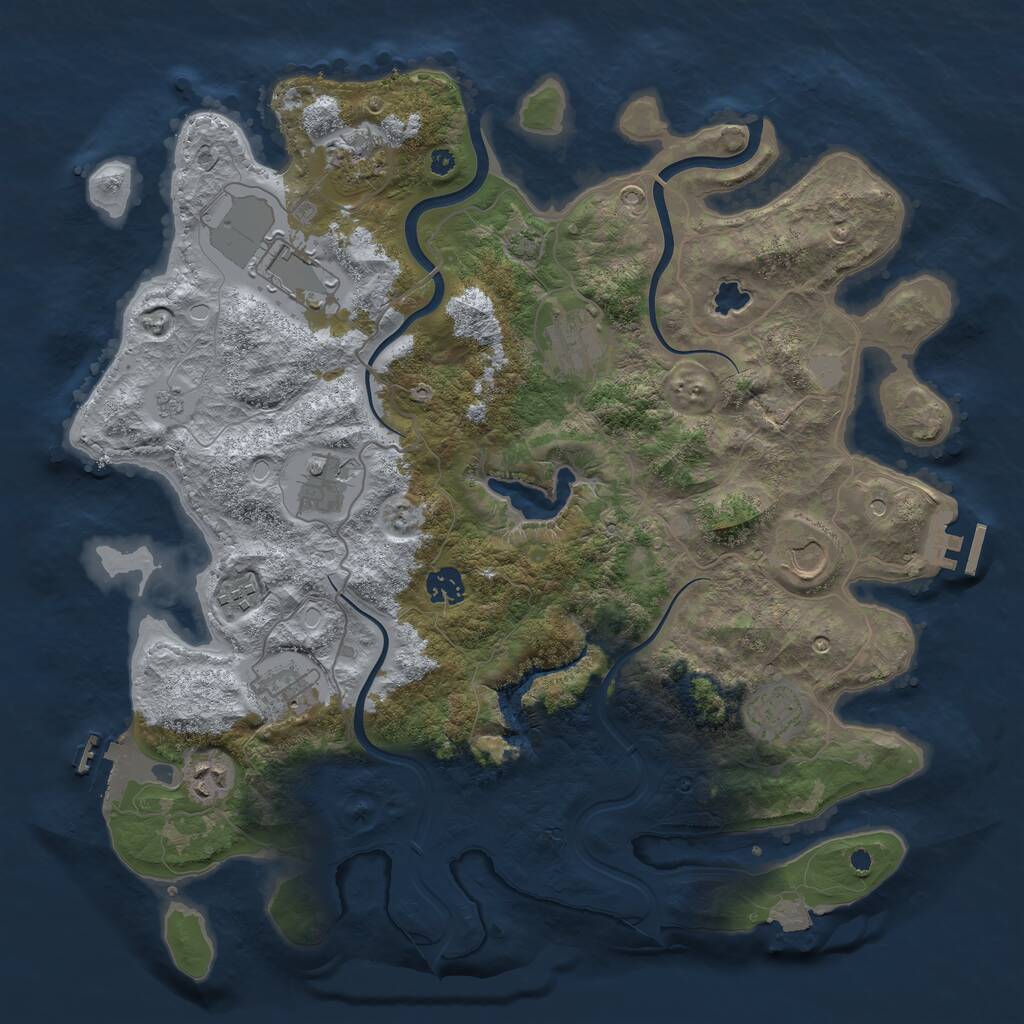 Rust Map: Procedural Map, Size: 4000, Seed: 737929699, 16 Monuments
