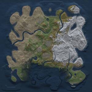 Thumbnail Rust Map: Procedural Map, Size: 3700, Seed: 707155188, 14 Monuments