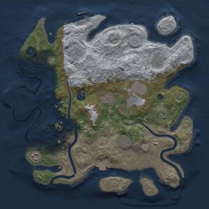 Thumbnail Rust Map: Procedural Map, Size: 3500, Seed: 584359186, 15 Monuments
