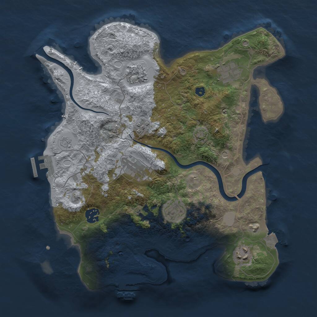 Rust Map: Procedural Map, Size: 3250, Seed: 67545, 13 Monuments