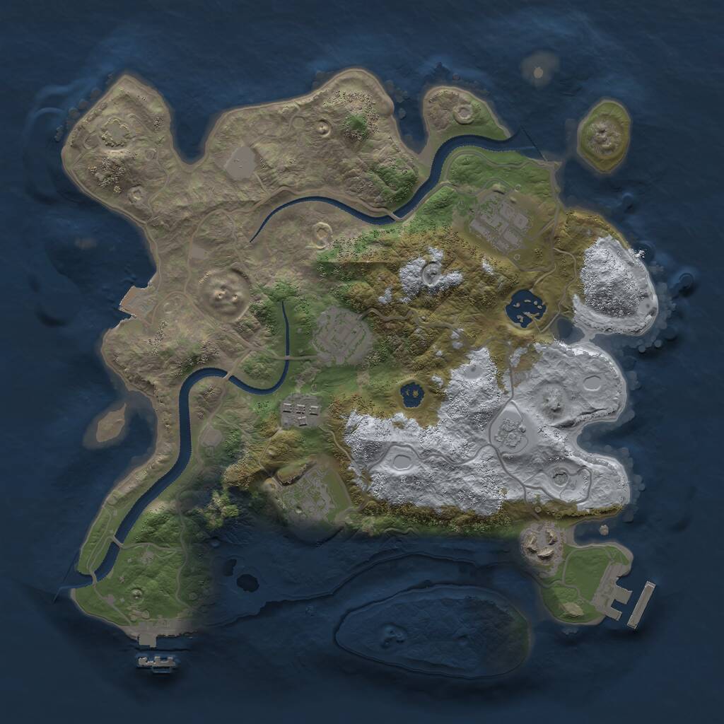 Rust Map: Procedural Map, Size: 3000, Seed: 89258, 12 Monuments