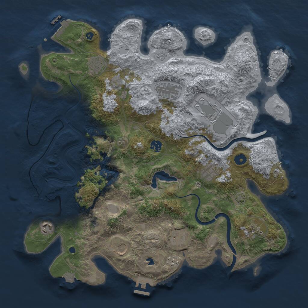 Rust Map: Procedural Map, Size: 4000, Seed: 2025642691, 16 Monuments