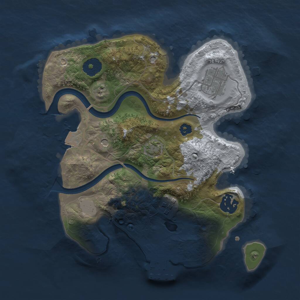 Rust Map: Procedural Map, Size: 2500, Seed: 465168371, 7 Monuments