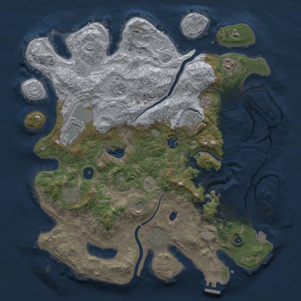 Rust Map: Procedural Map, Size: 4000, Seed: 8575426, 14 Monuments