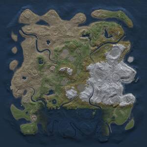 Thumbnail Rust Map: Procedural Map, Size: 4500, Seed: 160166145, 17 Monuments