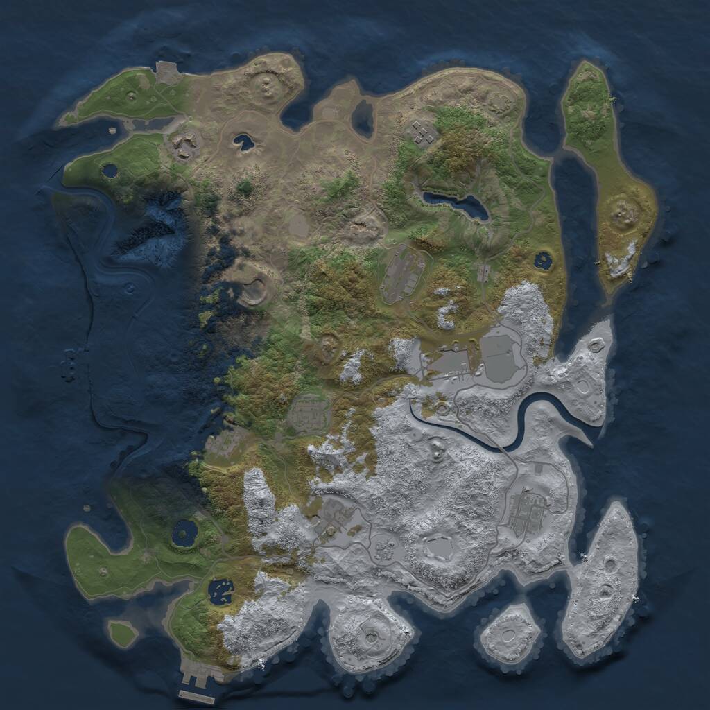 Rust Map: Procedural Map, Size: 4000, Seed: 325586535, 16 Monuments