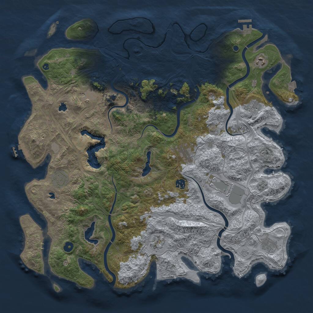 Rust Map: Procedural Map, Size: 4700, Seed: 1999421597, 16 Monuments