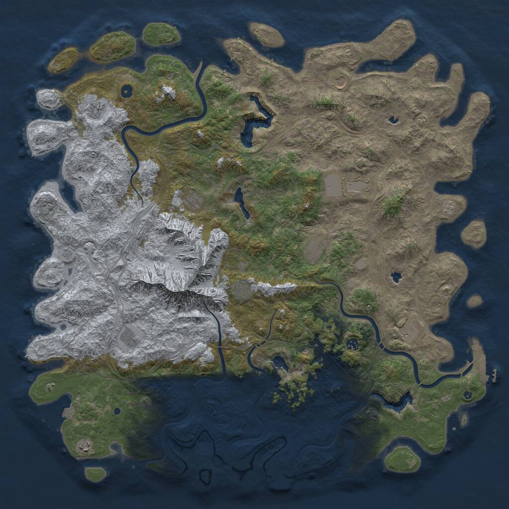 Rust Map: Procedural Map, Size: 6000, Seed: 1837967084, 17 Monuments