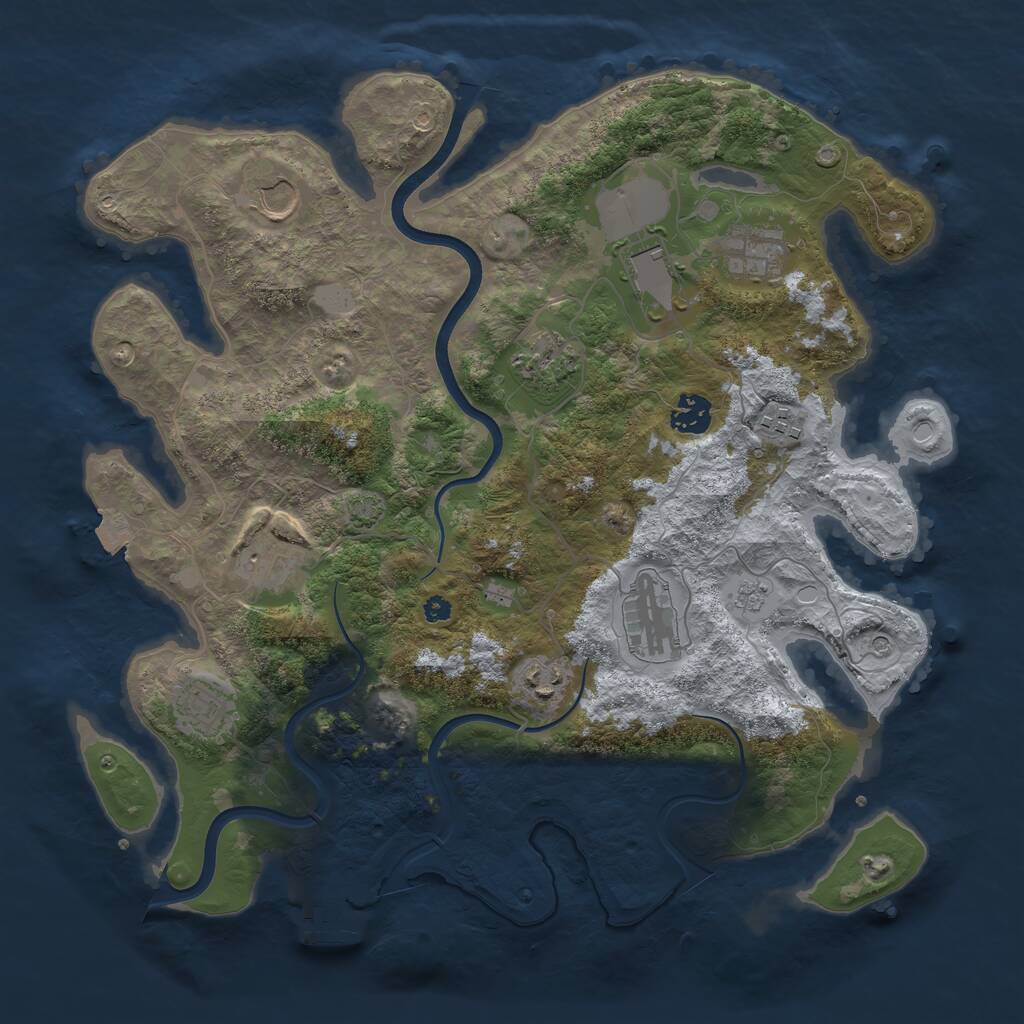 Rust Map: Procedural Map, Size: 3750, Seed: 6400, 15 Monuments
