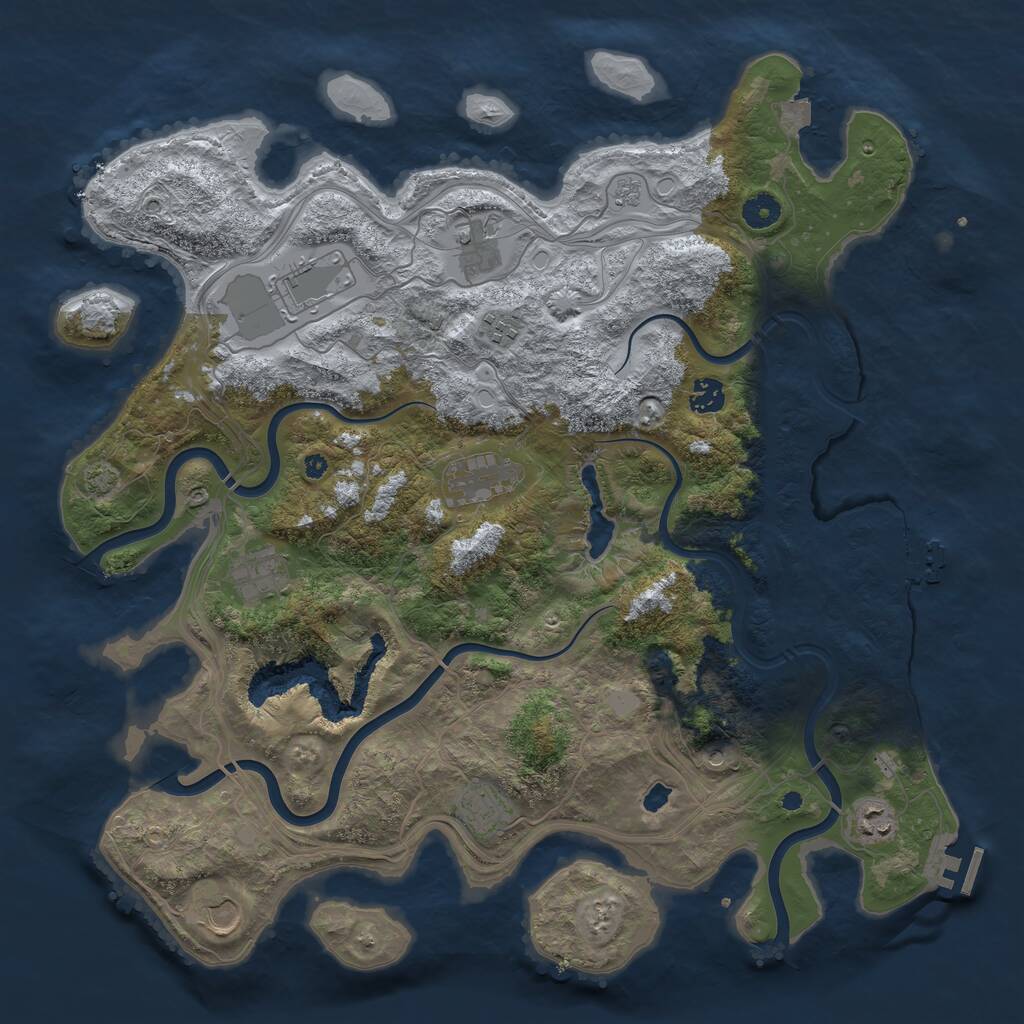 Rust Map: Procedural Map, Size: 4250, Seed: 1289664234, 15 Monuments