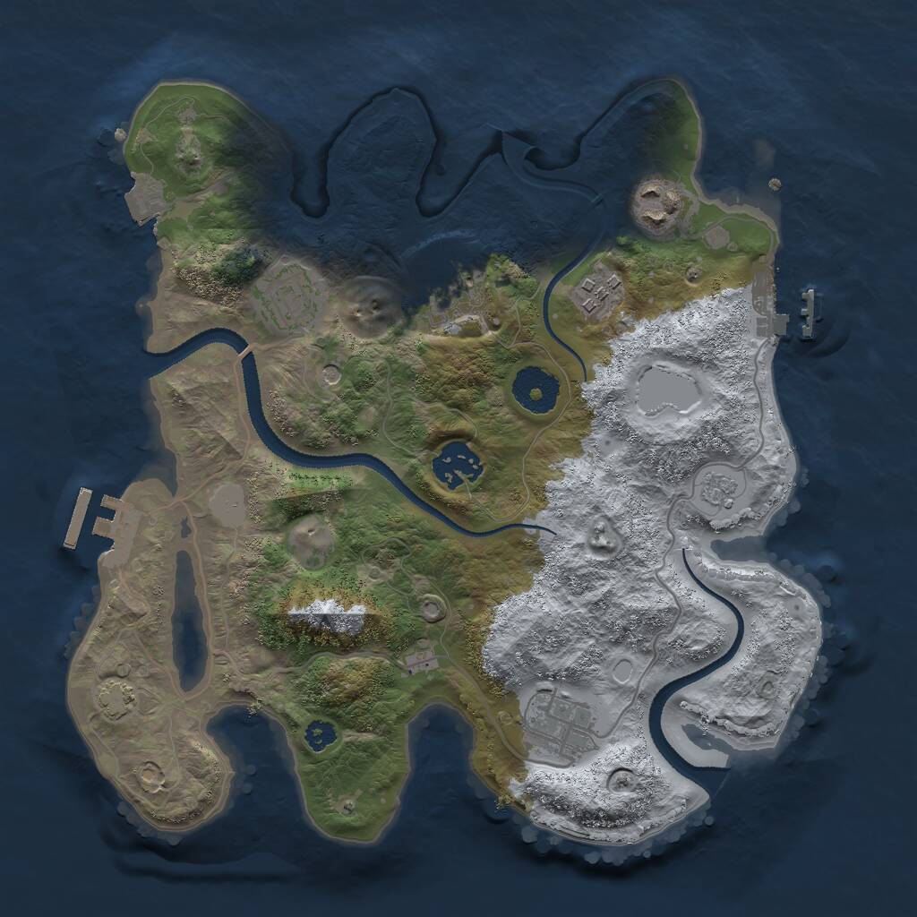 Rust Map: Procedural Map, Size: 3000, Seed: 899656818, 12 Monuments