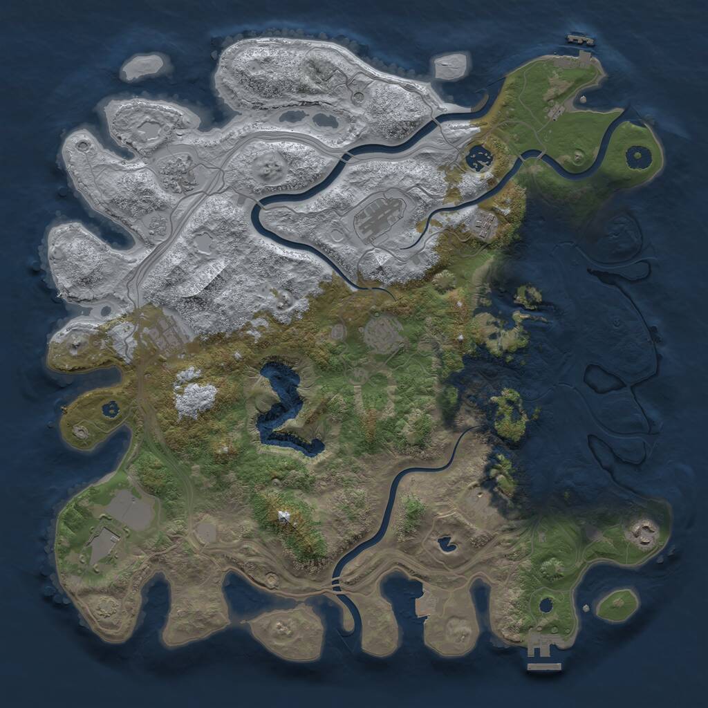 Rust Map: Procedural Map, Size: 4250, Seed: 1105322774, 15 Monuments