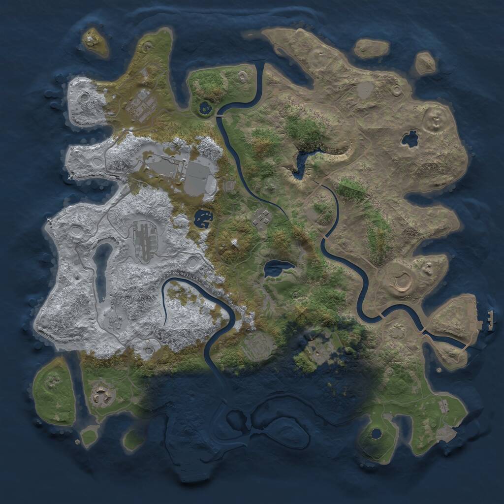 Rust Map: Procedural Map, Size: 4000, Seed: 83182, 15 Monuments
