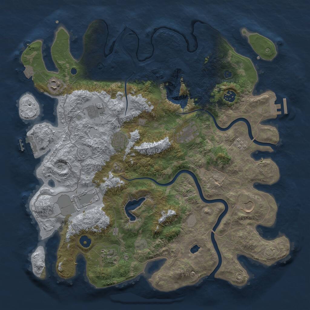 Rust Map: Procedural Map, Size: 4000, Seed: 1412117741, 15 Monuments