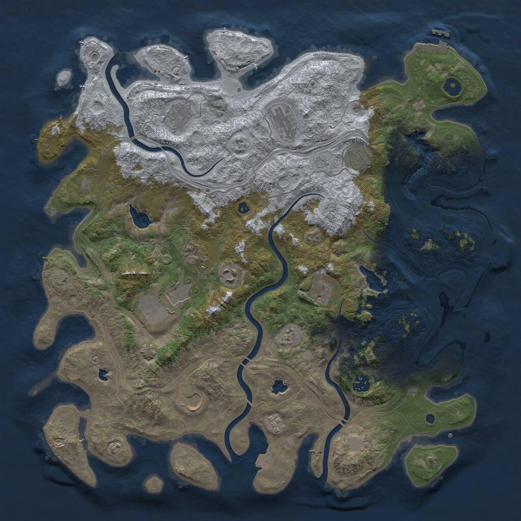 Rust Map: Procedural Map, Size: 4500, Seed: 88847362, 16 Monuments