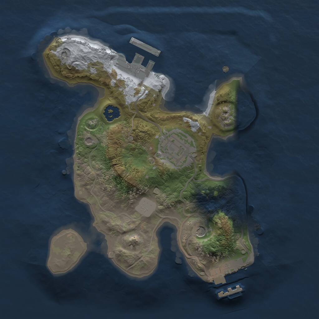 Rust Map: Procedural Map, Size: 2000, Seed: 135353400, 5 Monuments