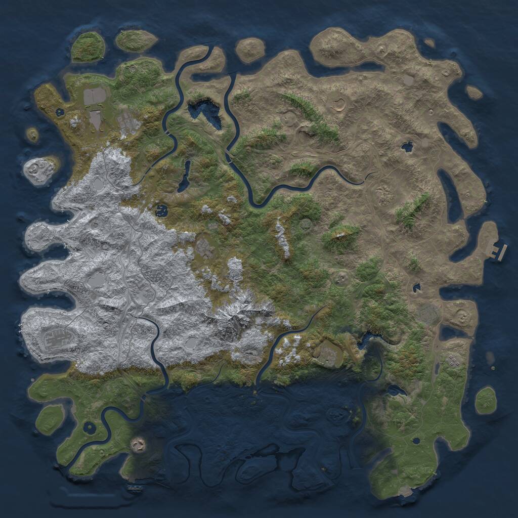 Rust Map: Procedural Map, Size: 6000, Seed: 798630036, 17 Monuments